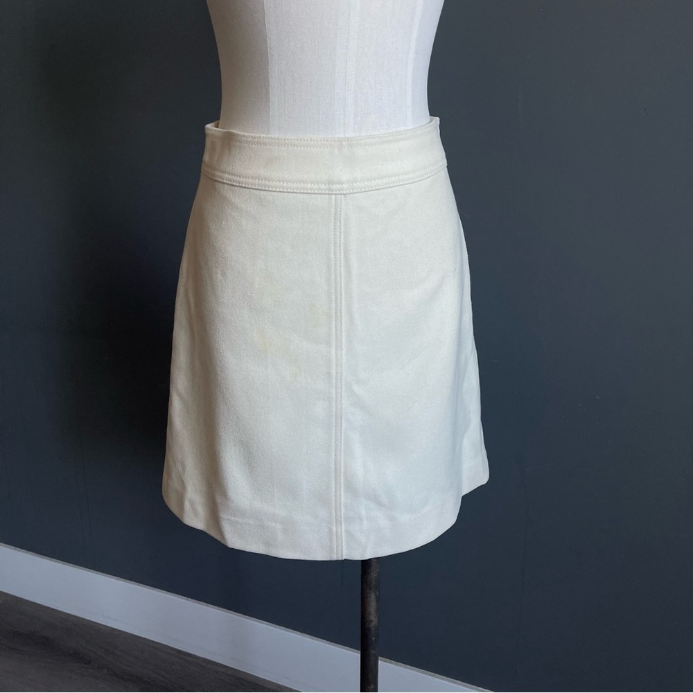 J.Crew Ivory Wool A-Line Mini Skirt | Tailored Minimal Classic